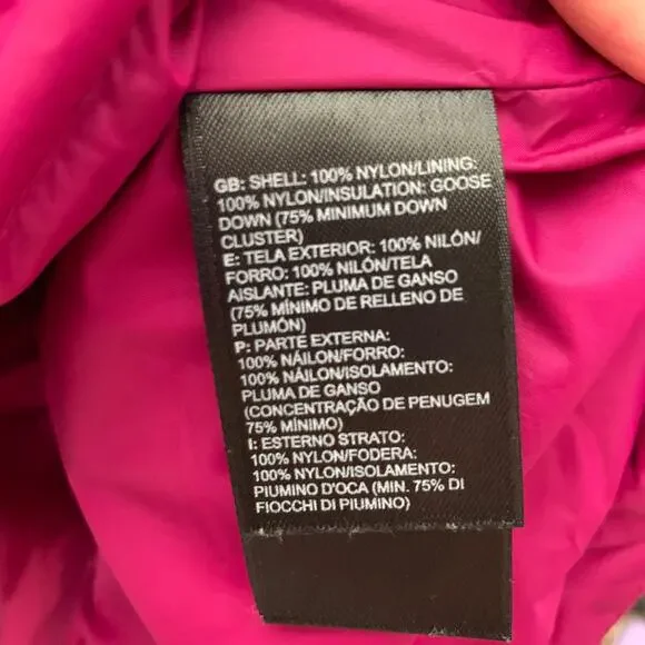 The North Face women’s hot pink Tyndall 550 Down mid-length puffer jacket Medium - Picture 11 of 16